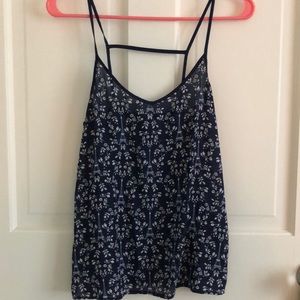 Navy blue sleeveless blouse